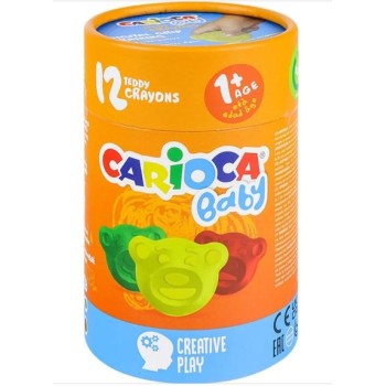 Colori a cera sagomati orsetto barattolo da 12 pezzi 6...