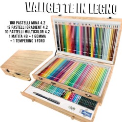Valigetta in Legno Tinta Unita Art 130 Pastelli cm 44x19