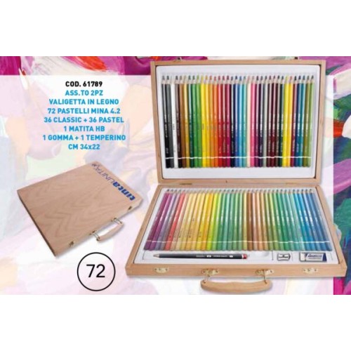 Valigetta in Legno Tinta Unita Art 72 Pastelli