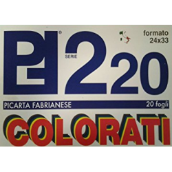 Album blocco PF220 20 fogli colorati 220gr 24x33