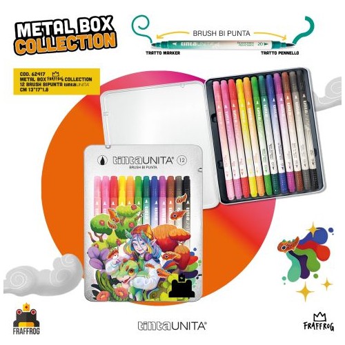 Brush Bi Punta Tinta Unita Fraffrog confezione...