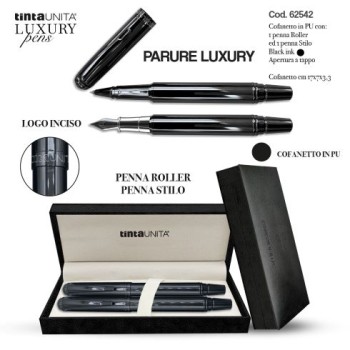 Cofanetto penna Roller + penna Stilografica Tinta Unita...