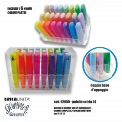 Evidenziatori Everyday Palette da 24 pezzi con base d'appoggio