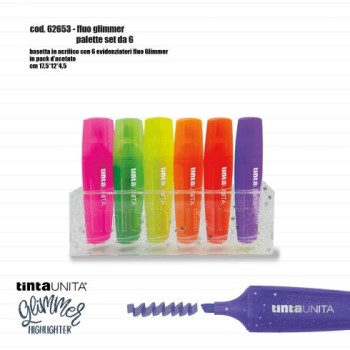 Evidenziatori Glitterati Glimmer Fluo Palette da 6 pezzi...