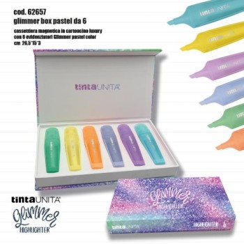 Evidenziatori Glitterati Glimmer Palette da 6 pezzi
