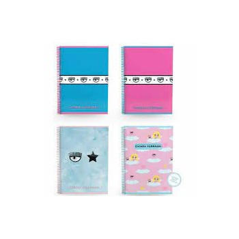 Maxi Quaderno A4 Spiralato 5mm Chiara Ferragni - Fantasie...