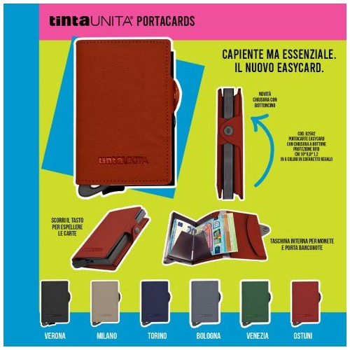Portacards con chiusura a bottone
