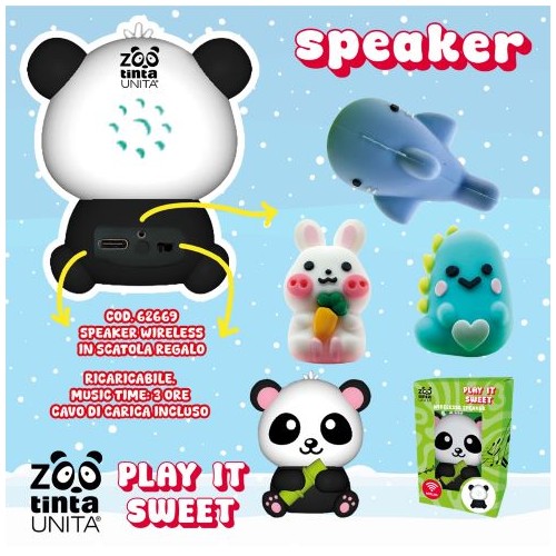 Speaker Wireless Bluetooth 3D Tinta Unita Zoo