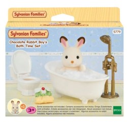 Sylvanian Families Chocolate Rabbit Boy's Bath Time Set Set da bagno di Bebè Coniglio Cioccolato