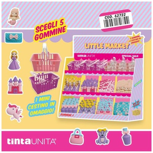Kit cestino + 5 gommine Fantasy Market Tinta...