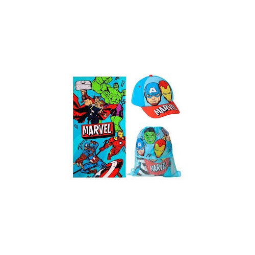 Set Mare con Sacca, Cappello e Telo Avengers