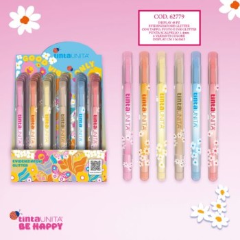 Evidenziatori Glitterati colori assortiti Tinta Unita Be...