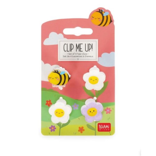 Set di 4 Mini Mollette per Capelli Bee - Clip...