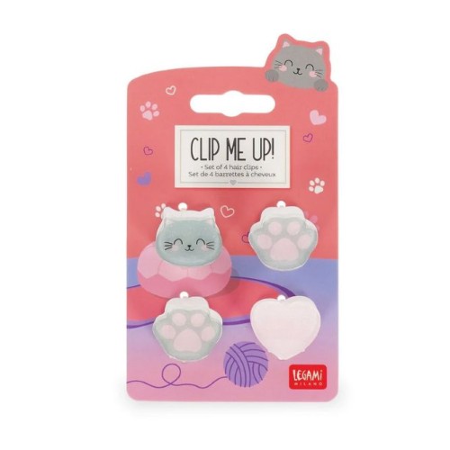 Set di 4 Mini Mollette per Capelli Kitty - Clip...