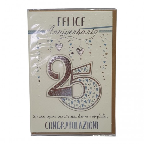 Biglietti 25° Anniv. Con numeri decorati a