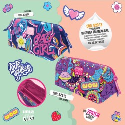 Astuccio Bustona triangolare Crazy Girl Tinta Unita Click colore blu codice 62914