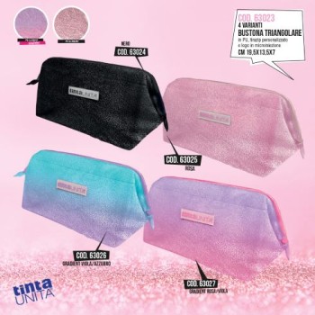 Astuccio bustona triangolare Glamour Nero Tinta Unita...