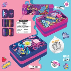 Astuccio triplo Crazy Girl Tinta Unita Click colore blu codice 62911
