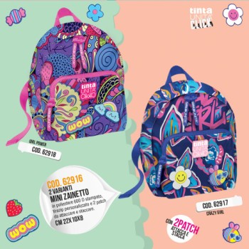 Mini zainetto Girl Power Tinta Unita Click colore fucsia...