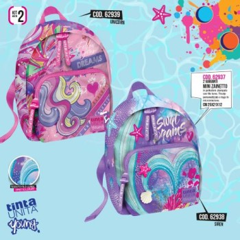 Mini Zainetto Unicorn Tinta Unita Young colore rosa...