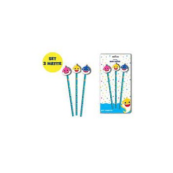 Set 3 matite con gomma sagomata