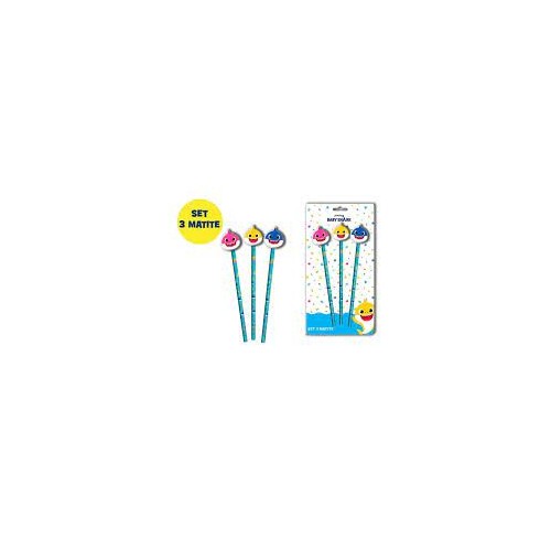 Set 3 matite con gomma sagomata
