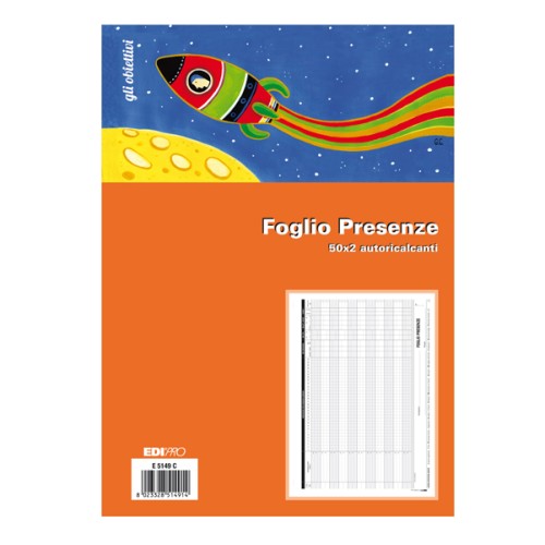 Blocco Foglio presenza formato A4 50x2...