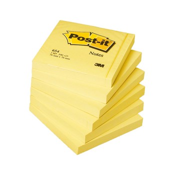 Blocco 100fg post-it Giallo canary 76x76mm 654