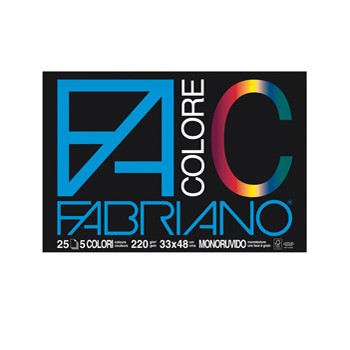 Blocco facolore (33x48cm) 25fg 220gr 5 colori fabriano