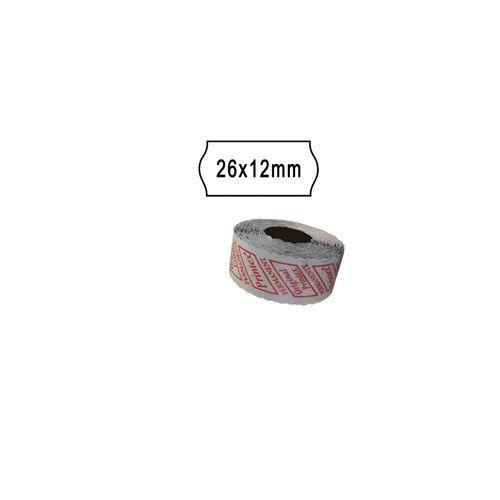 Rotolo 1000 etichette prezzatrice 26x12mm onda bianco removibile