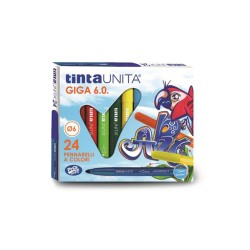 Pennarelli Tinta Unita punta grossa Giga 6.0 astuccio da 24 colori