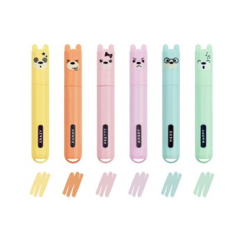 Set 6 Mini Evidenziatori Pastello Teddy's Style Legami