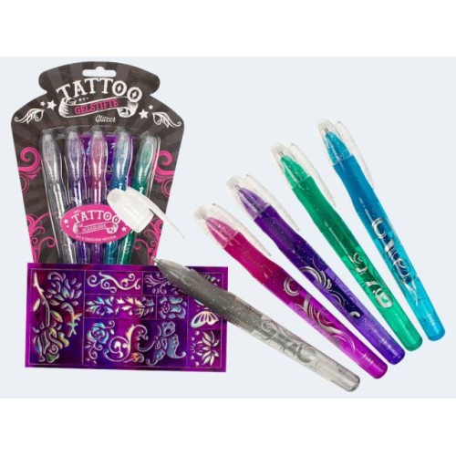Glitter gel pens tattoo