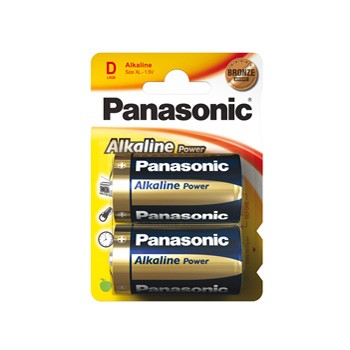 Blister 2 pile torcia alkaline d 1,5v panasonic 2