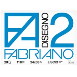 Album blocco Fabriano 2 F2 (24x33cm) 20fg 110gr liscio 4 angoli