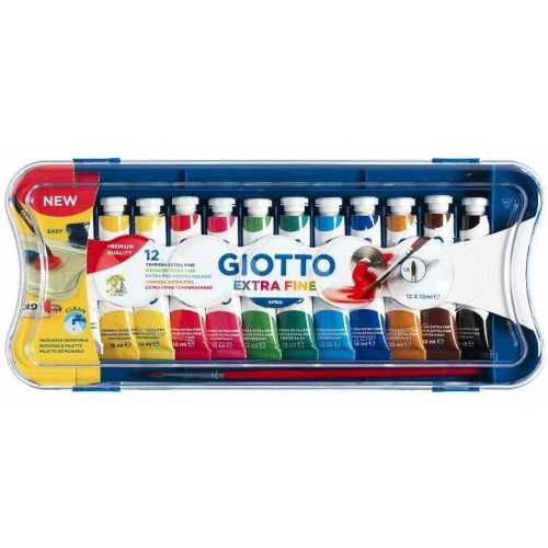 Box 7 tubetti tempera 12ml giotto tubo 4 assortito