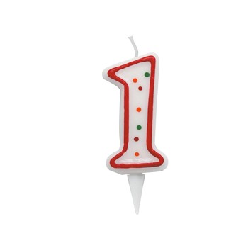 Candelina zuccherino numero 1 - h. 8.5cm big party 2