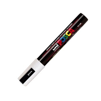 Marcatore uni posca pc5m p.media 1,8-2,5mm bianco