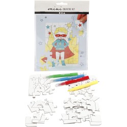 Mini kit creativo, supereroe, bianco, 1 set