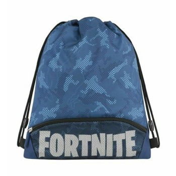 Sacca fortnite blu camo con cordini per ragazzo vano+2 zip scuola tempo libero 2