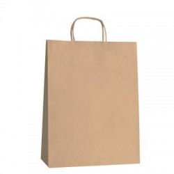 Shopper in carta con manico colore avana kraft naturale 46x16x49 cm