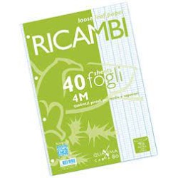 Ricambi A4 non rinforzati per raccoglitore ad anelli 4 mm - Cf. da 40 pz