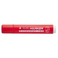 Pennarello Tratto Marker punta a scalpello rosso