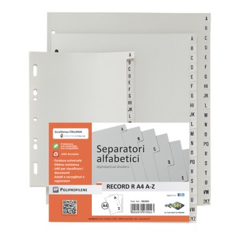 Separatore alfabetico A/Z Record R - PPL - 24,5 x 30 cm -...