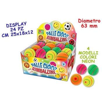 Teorema Teo S - Palline Rimbalzine Neon 6,3 cm - Colori...