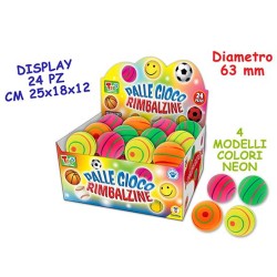 Teorema Teo S - Palline Rimbalzine Neon 6,3 cm - Colori assortiti