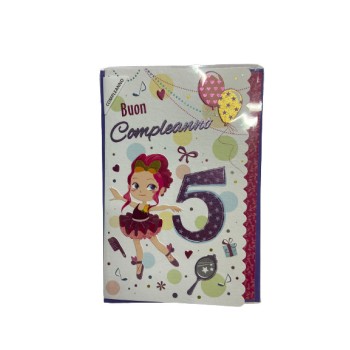 Biglietto Sweet Sunshine 5 Anni Femminile